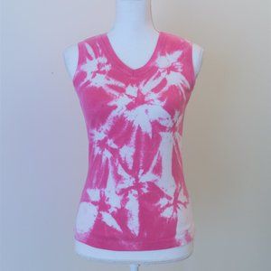 Pink Tie Dye V-neck Tank Size Sm